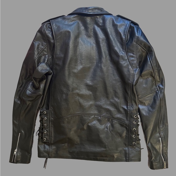 NWOT MILWAUKEE LEATHER BLACK LEATHER CLASSIC BRANDO MOTORCYCLE JACKET - Picture 10 of 14